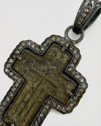 Antique Russian Orthodox Cross Pendant | Natural Diamonds